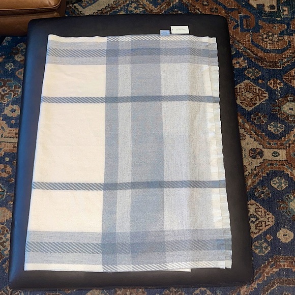 🌸 NWT Francesca’s Plaid Cream & Grey Blanket Scarf - Picture 2 of 4